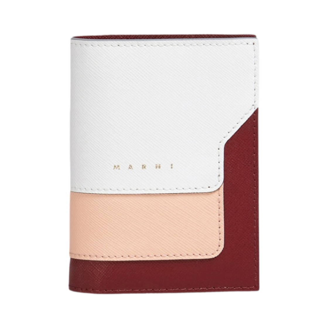 마르니 사피아노 반지갑 화이트 핑크 레드(Marni Saffiano Bi-Fold Wallet White Pink Red) - 1