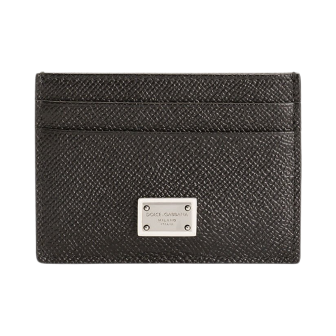 돌체 앤 가바나 브랜디드 플레이트 카프스킨 카드 홀더 블랙(Dolce & Gabbana Calfskin Card Holder with Branded Plate Black)
