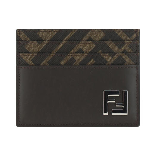 7M0164AFF2F1Q1C Fendi FF Squared Card Holder Brown