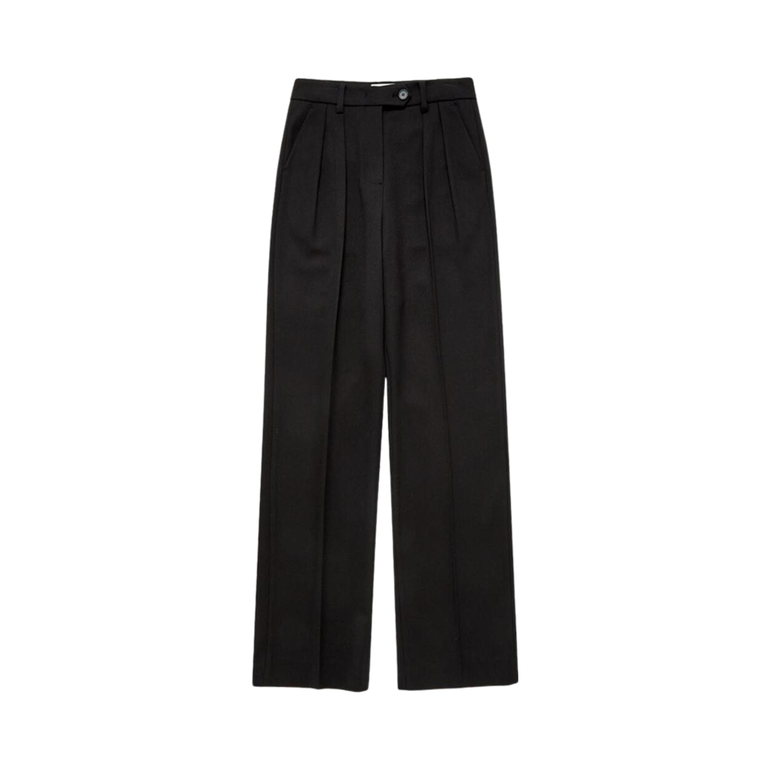 (W) 던스트 세미 와이드 울 슬랙스 블랙((W) Dunst Semi-Wide Wool Slacks Black) - 1