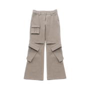 WET TAG Cargo Boots Cut Pants Khaki Gray