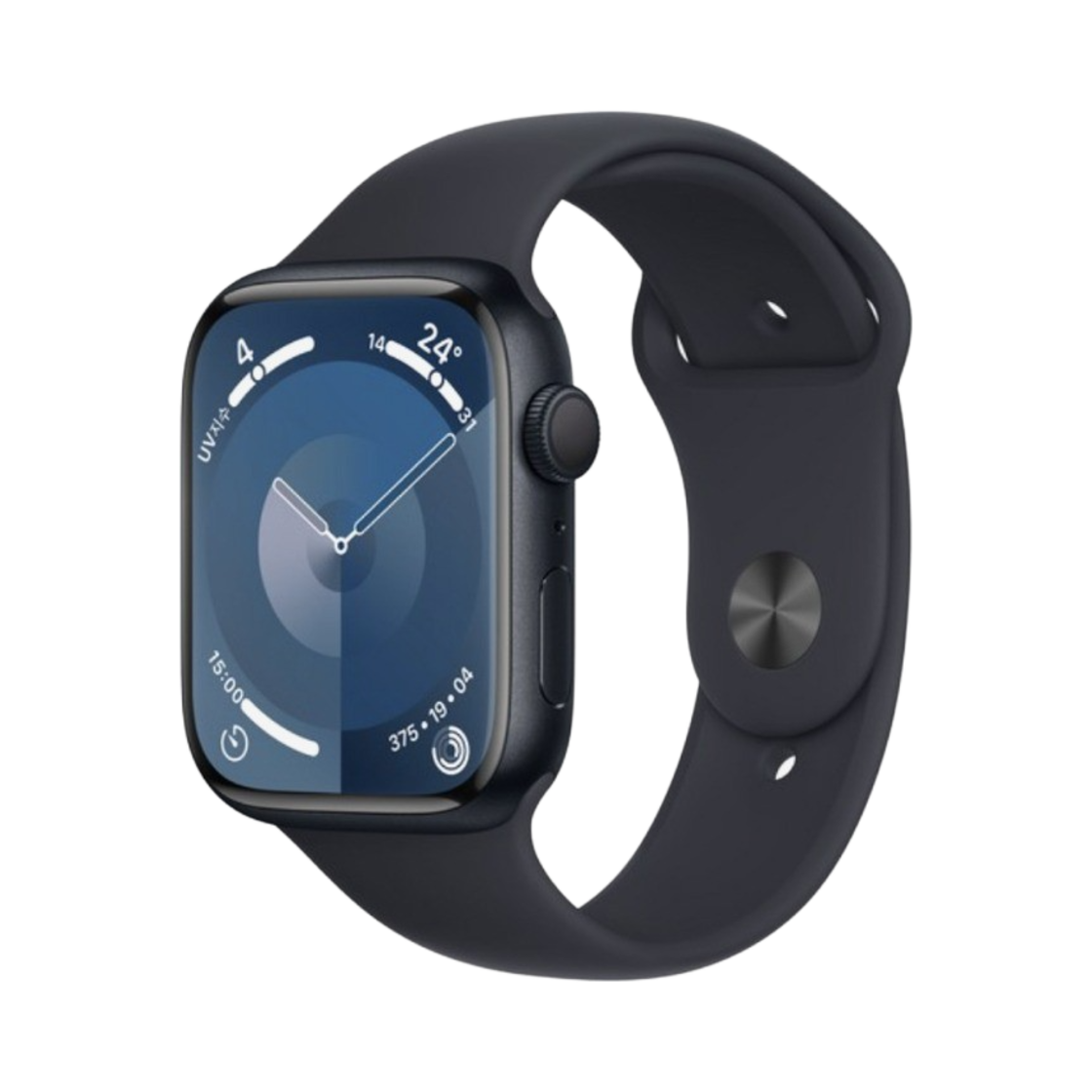 애플 워치 9 45mm GPS 미드나이트 알루미늄 케이스 스포츠 밴드 M/L 미드나이트 (국내 정식 발매 제품)