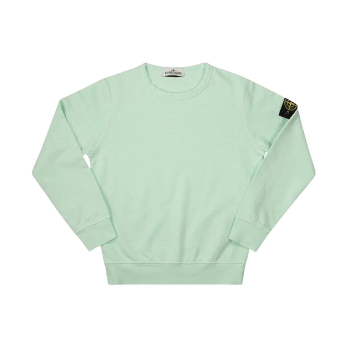 781661340-V0052 (Kids) Stone Island 61340 Cotton Fleece Crewneck Sweatshirt Light Green - 23SS