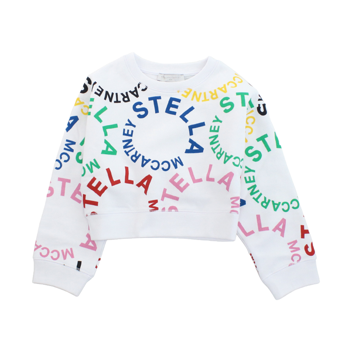 (키즈) 스텔라 맥카트니 로고 프린트 코튼 스웨트셔츠 화이트 멀티컬러((Kids) Stella McCartney Logo Print Cotton Sweatshirt White Multicolour)