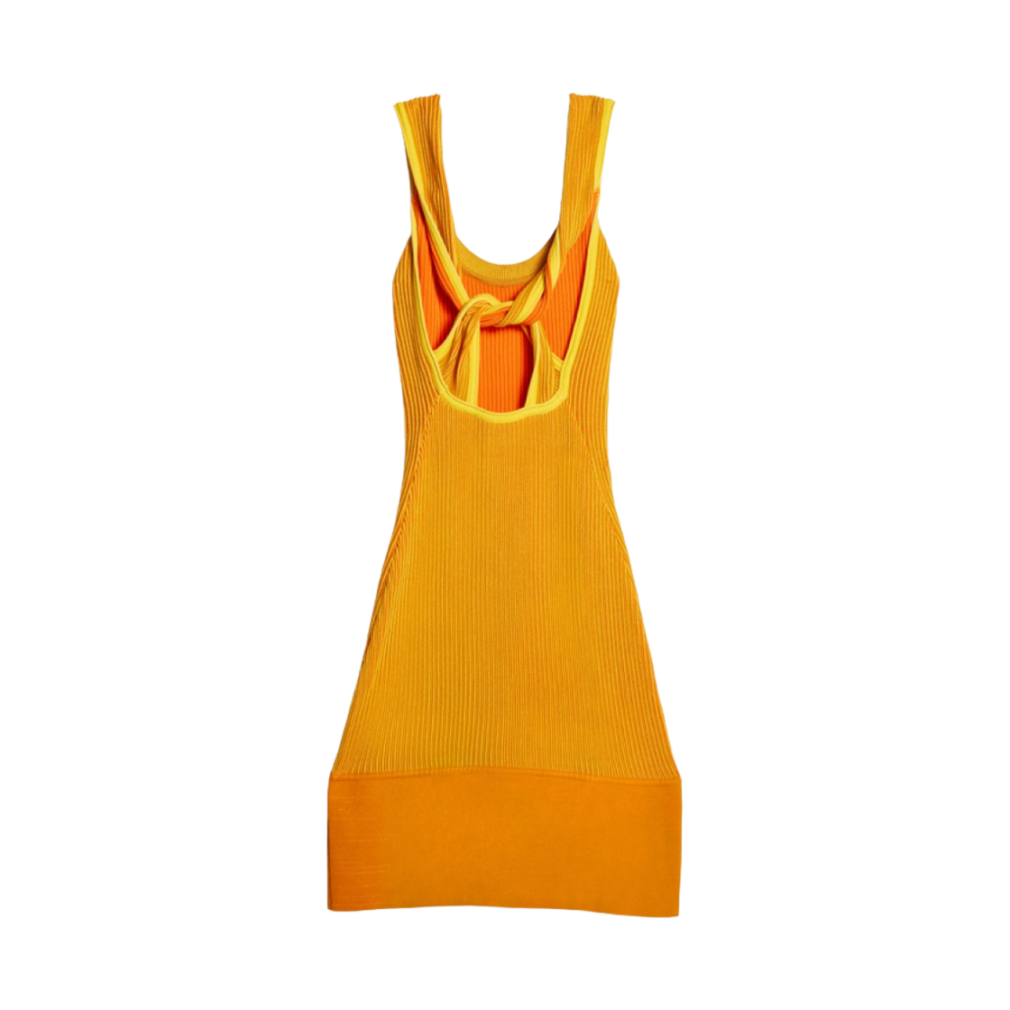 (W) 자크뮈스 라 로브 마이유 터비 립드 니트 드레스 멀티 옐로우((W) Jacquemus La Robe Maille Turbi Ribbed Knit Dress Multi Yellow) - 2