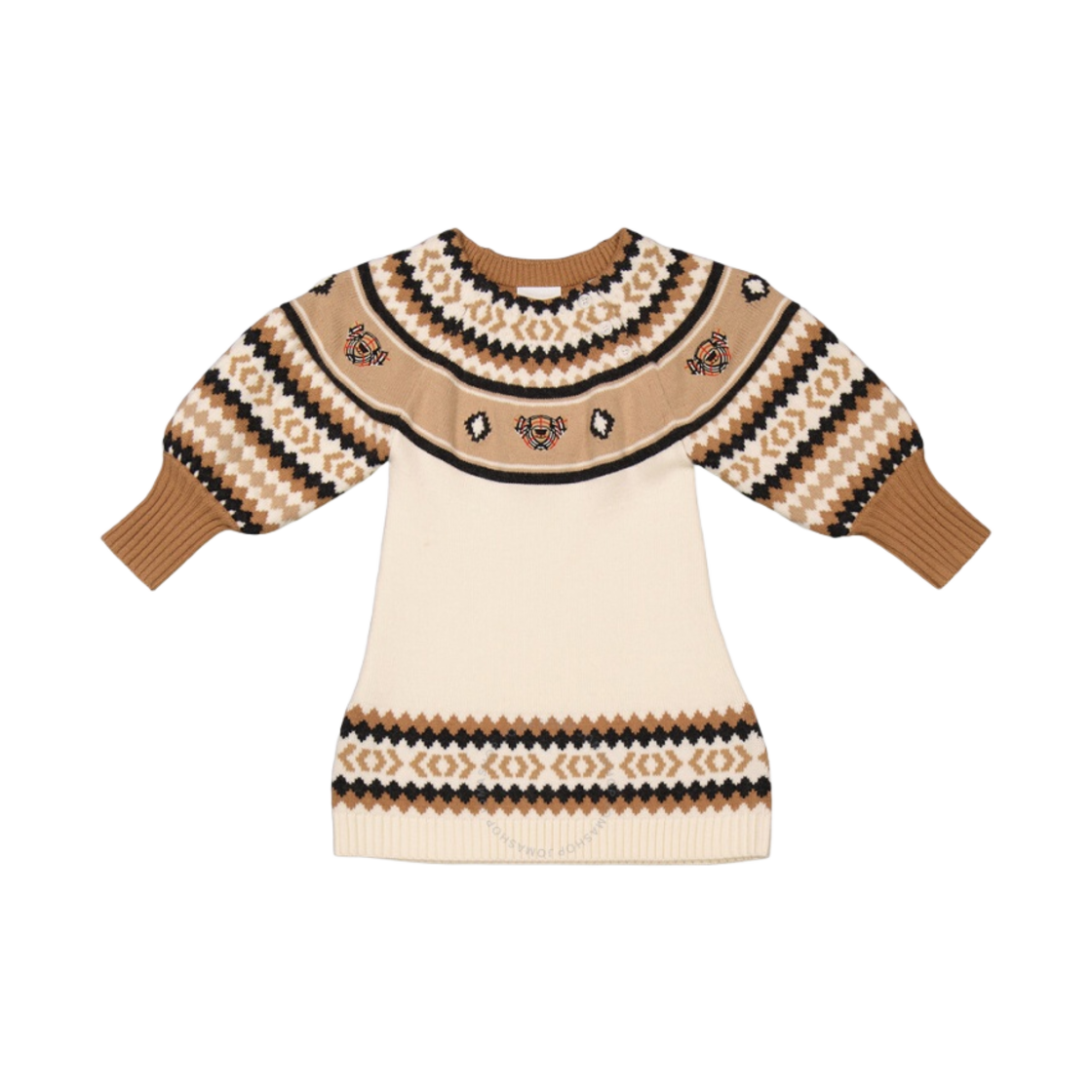 8044136 (Kids) Burberry Thomas Bear Fair Isle Dress Beige