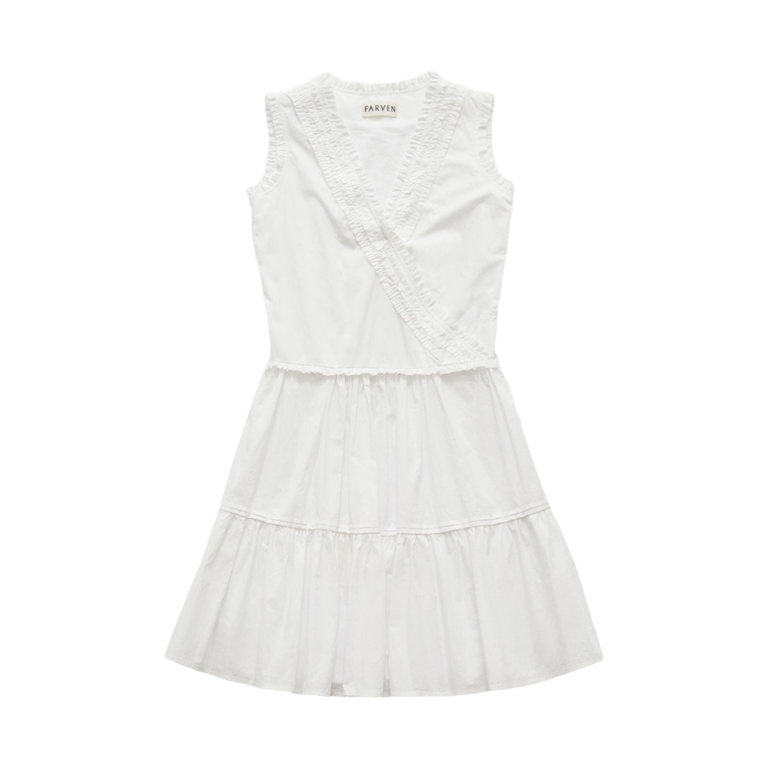 파르벵 헤비 셔링 랩 드레스 아이보리(FARVEN Heavy Shirring Wrap Dress Ivory)