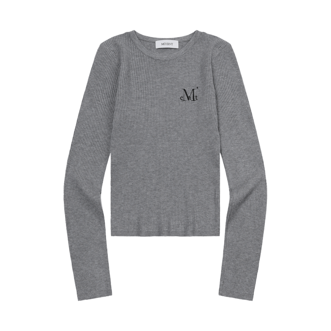 무센트 그리브 라운드넥 크롭 골지 니트 그레이(MUCENT Greave R-Neck Crop Rib Knit Gray) - 1