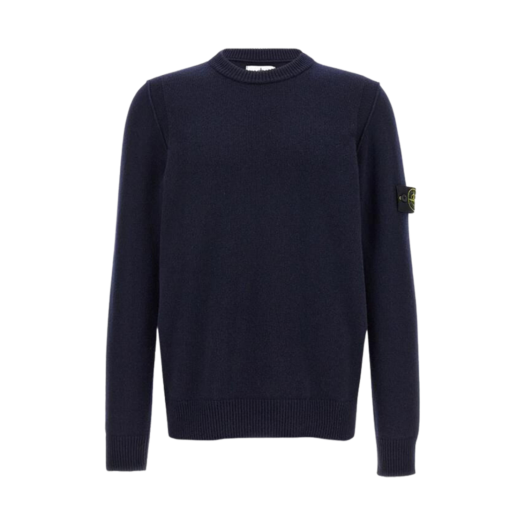 Stone Island 508A3 Lambswool Crewneck Knit Navy Blue - 24FW