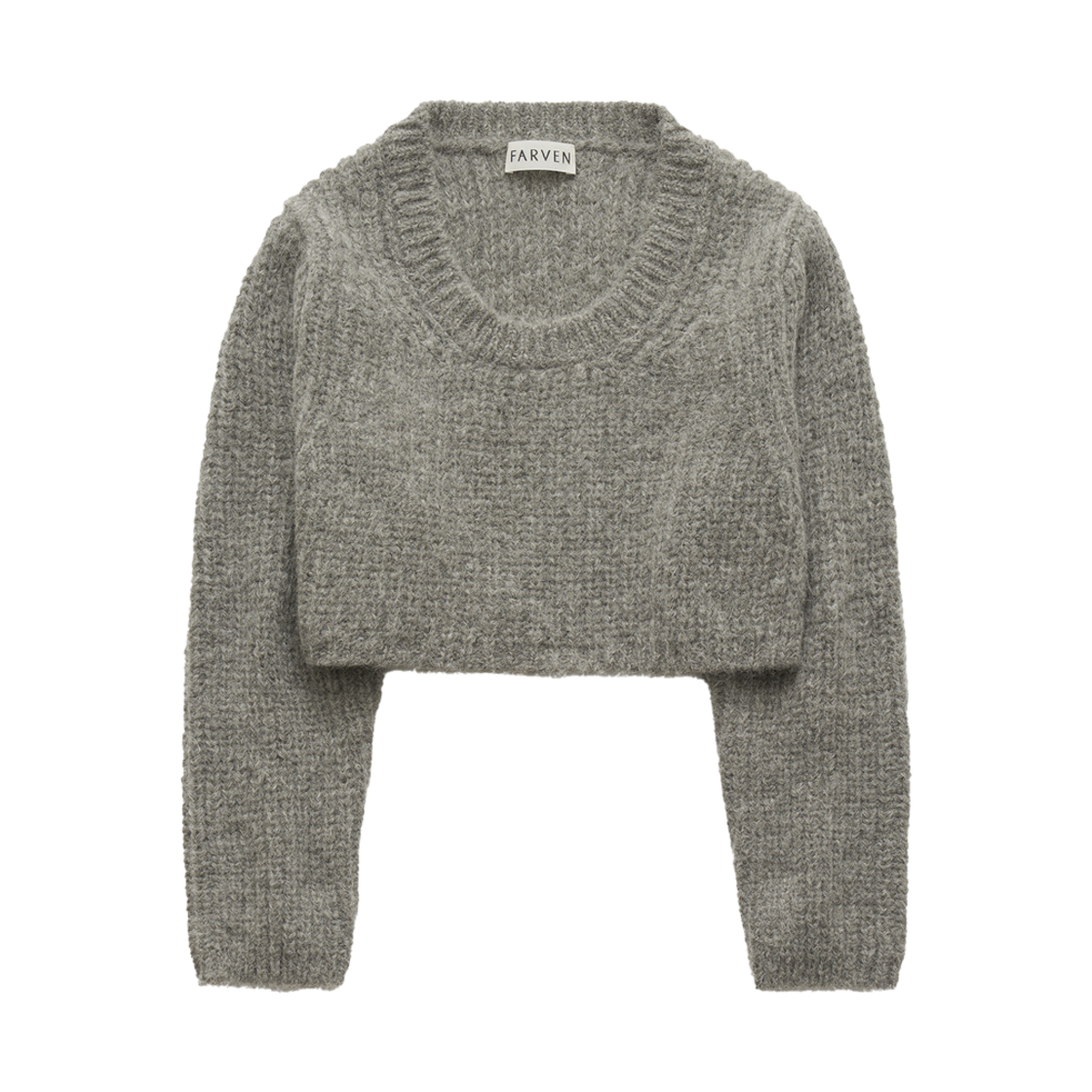 파르벵 브뤼 알파카 크롭 니트 그레이
