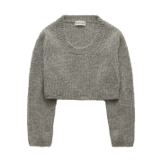 FARVEN Brut Alpaca Crop Knit Gray