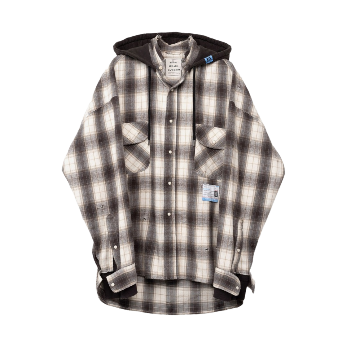 메종 미하라 야스히로 후드 레이어드 셔츠 화이트(Maison Mihara Yasuhiro Hoodie Layered Shirt White) - 1