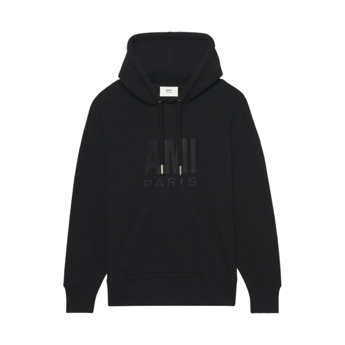 E22USW203-731-001 AMI Paris Hoodie Black - 대표 이미지 #1