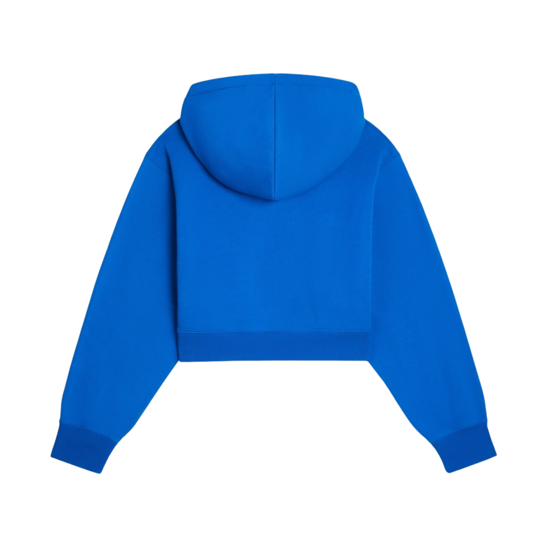 (W) 셀린느 코튼 플리스 크롭 후드 블루 파온 오프 화이트((W) Celine Cropped Hoodie in Cotton Fleece Bleu Paon Off White) - 2
