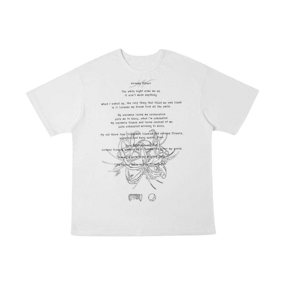 [네더월드 X 바호] 너바나플라워 티셔츠 화이트(Netherworld X Vaho Nirvana Flower T-Shirt White)