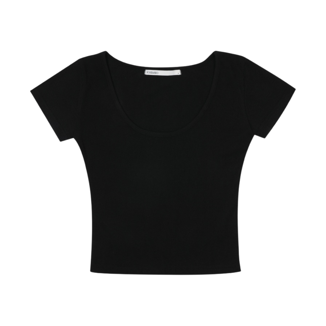 W) 보헤미안 서울 베이직 하프 립 티셔츠 블랙 | Bohemian Seoul