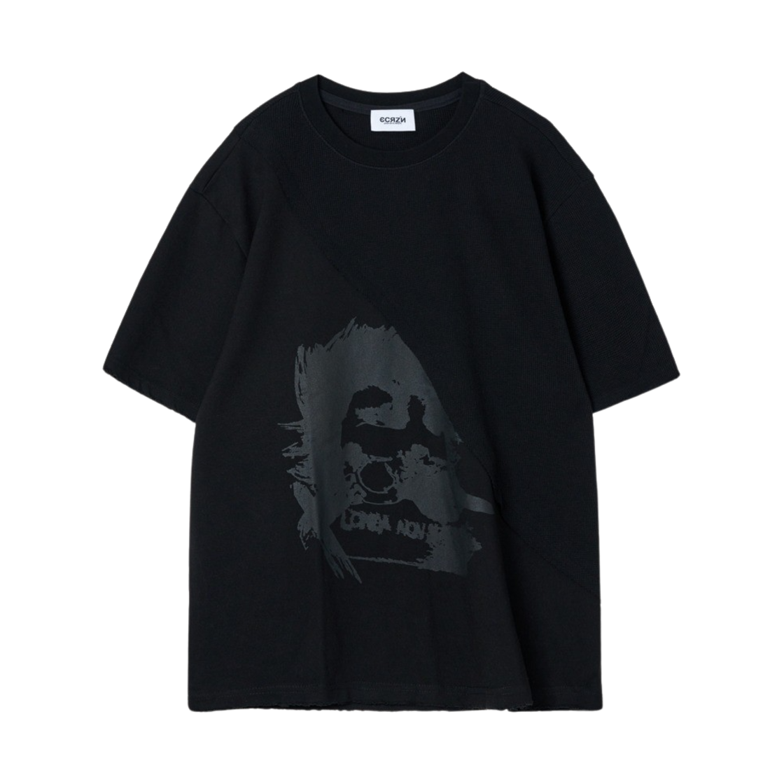 에크라손 오버핏 배색티셔츠 블랙(Ecrzn Incision Over Fit T-Shirts Black)