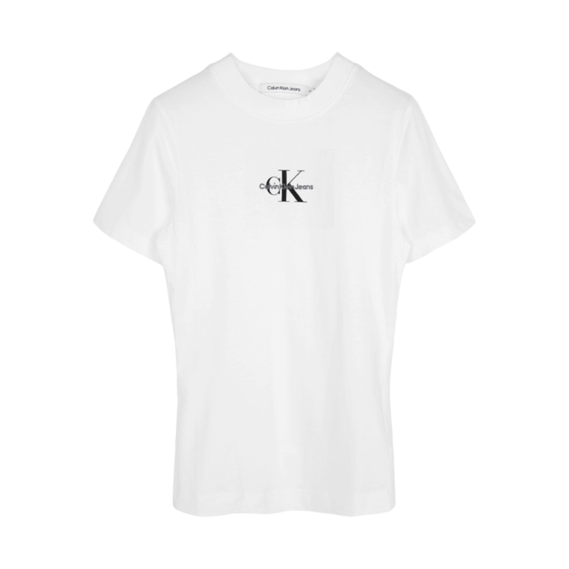 (W) 캘빈 클라인 코튼 모노그램 티셔츠 브라이트 화이트((W) Calvin Klein Cotton Monogram T-Shirt Bright White)