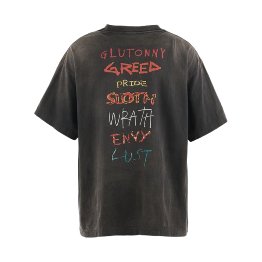 YS1-0000-003 Saint Mxxxxxx Seven Deadly S/S T-Shirt Black - 24AW