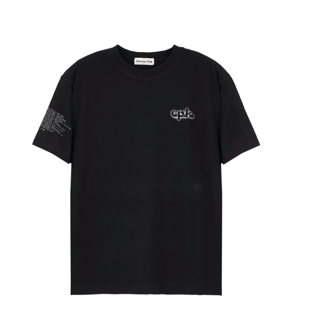 CK25SSTS03_BK Cost Per Kilo Typo S/S Tee Black
