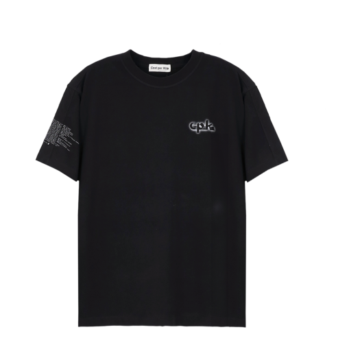 CK25SSTS03_BK Cost Per Kilo Typo S/S Tee Black
