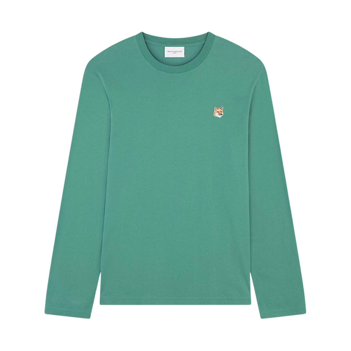 메종 키츠네 폭스 헤드 패치 레귤러 롱슬리브 티셔츠 틸 그레이(Maison Kitsune Fox Head Patch Regular Long Sleeves T-Shirt Teal Grey) - 1