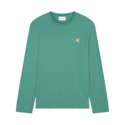 Maison Kitsune Fox Head Patch Regular Long Sleeves T-Shirt Teal Grey