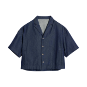 Jacquemus La Chemise De Nimes Cuerd Denim Workwear Shirt Navy Brown