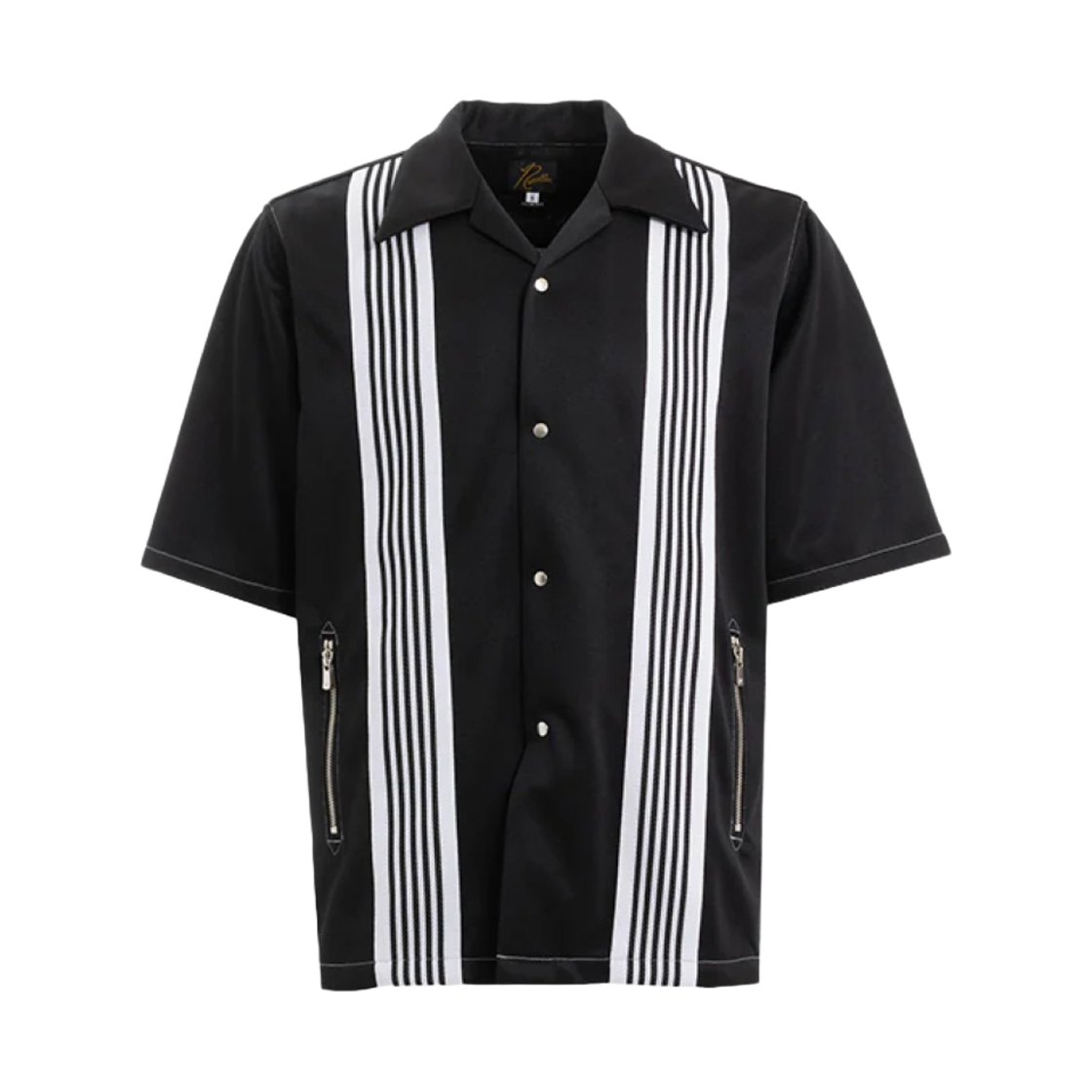 니들스 x 누비안 숏슬리브 트랙 셔츠 폴리 스무스 블랙 화이트 - 누비안 한정(Needles x Nubian S/S Track Shirt Poly Smooth Black White - Nubian Exclusive) - 1