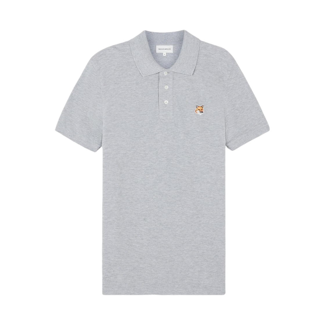 메종 키츠네 폭스 헤드 패치 폴로 라이트 그레이 멜란지(Maison Kitsune Fox Head Patch Polo Light Grey Melange)