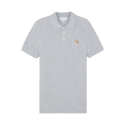 Maison Kitsune Fox Head Patch Polo Light Grey Melange