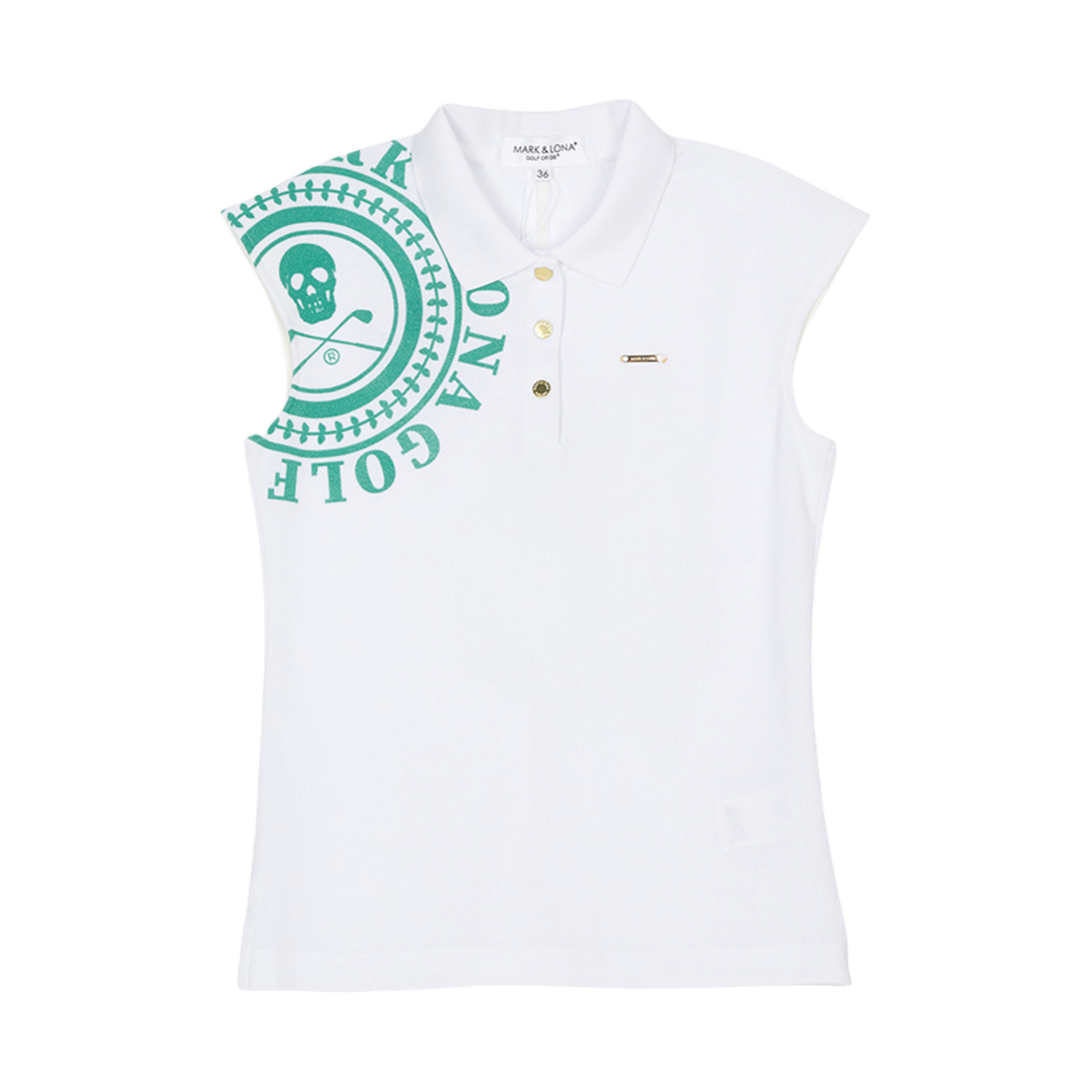MLW-5A-AP06 (W) Mark & Lona Golf Wear Collar Sleeveless T-Shirt White