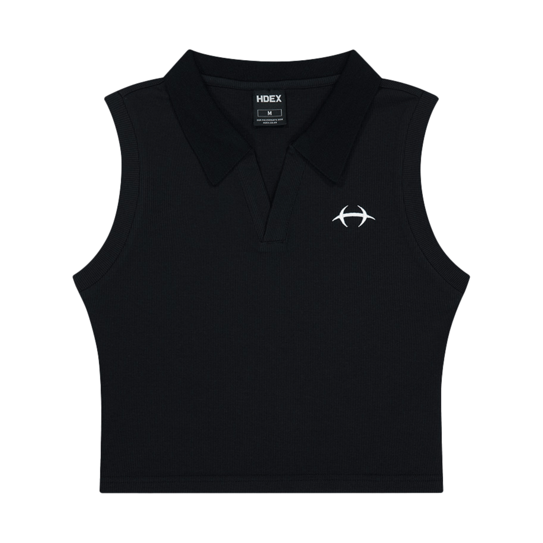H252WLCSL010BK HDEX Womens Open Pique Crop Sleeveless Black