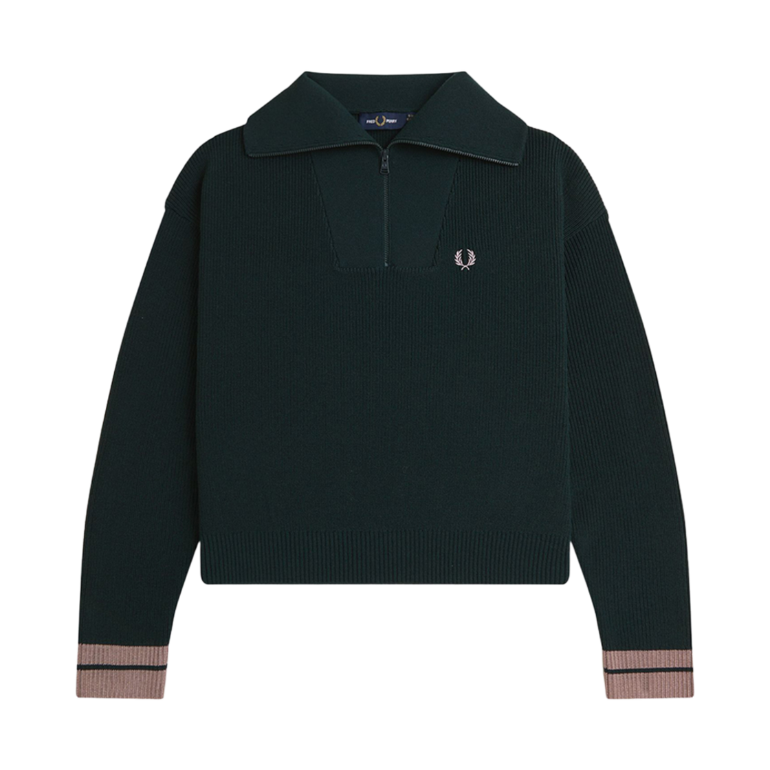 AFPF2438134-Q20 Fred Perry Womens Half Zip Knit Night Green