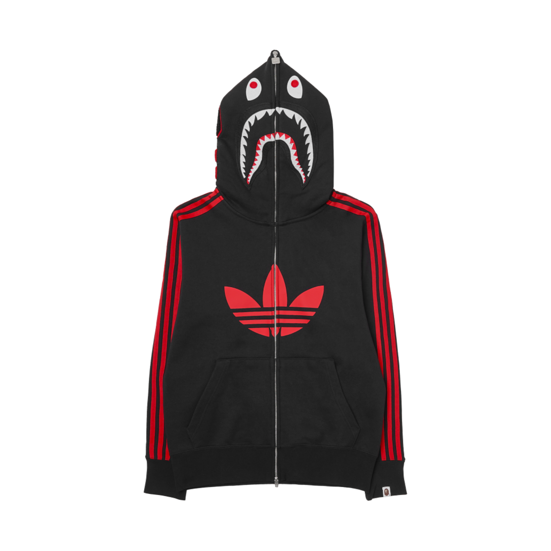 아디다스 x 베이프 얼티밋 샤크 후드 블랙 - US 사이즈(Adidas x BAPE Ultimate Shark Hoodie Black - US Sizing)