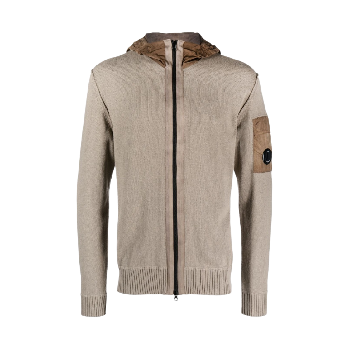 C.P. 컴퍼니 코튼 믹스드 후드 가디건 리드 그레이 - 23SS(C.P. Company Cotton Mixed Hooded Cardigan Lead Grey - 23SS) - 1