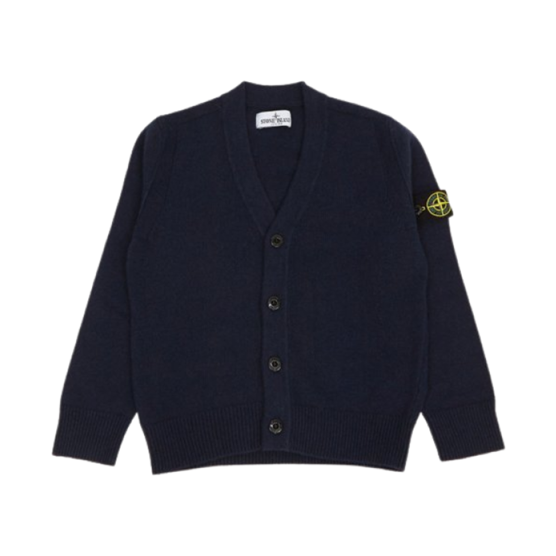 7916501Z1-V0020 (Kids) Stone Island 501Z1 Wappen Wool Cardigan Navy Blue - 23FW