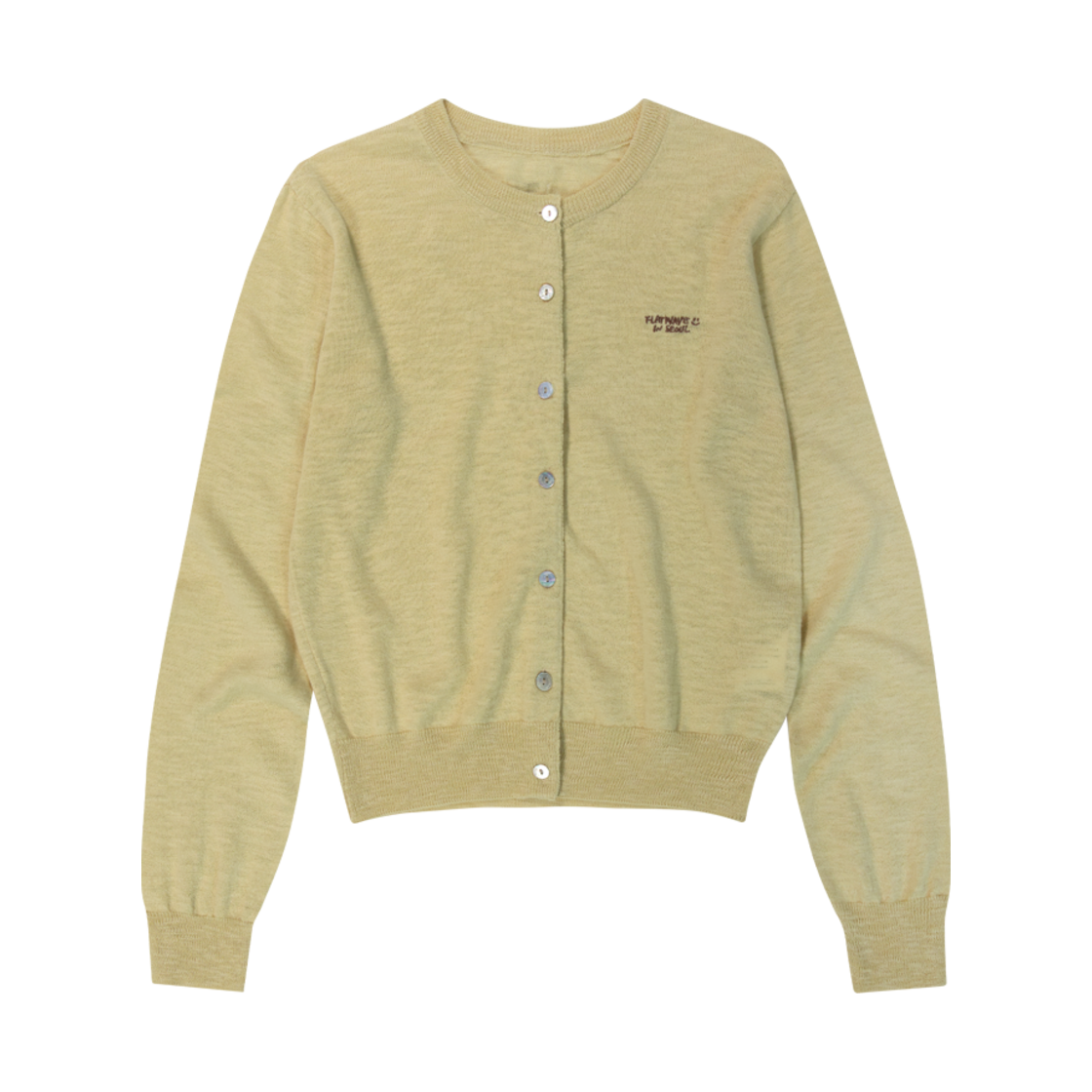 Pale Cardigan Mustard Flatwave in Seoul Pale Linen Round Cardigan Mustard
