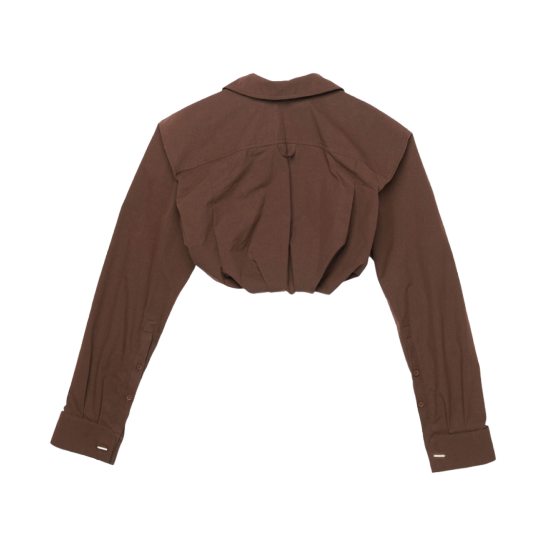 (W) 자크뮈스 라 슈미즈 마초우 볼레로 셔츠 브라운((W) Jacquemus La Chemise Machou Bolero Shirt Brown) - 2