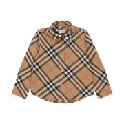 (Kids) Burberry Vintage Check Pattern Shirt Archive Beige