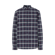 Burberry Small Scale Check Stretch Cotton Shirt Navy