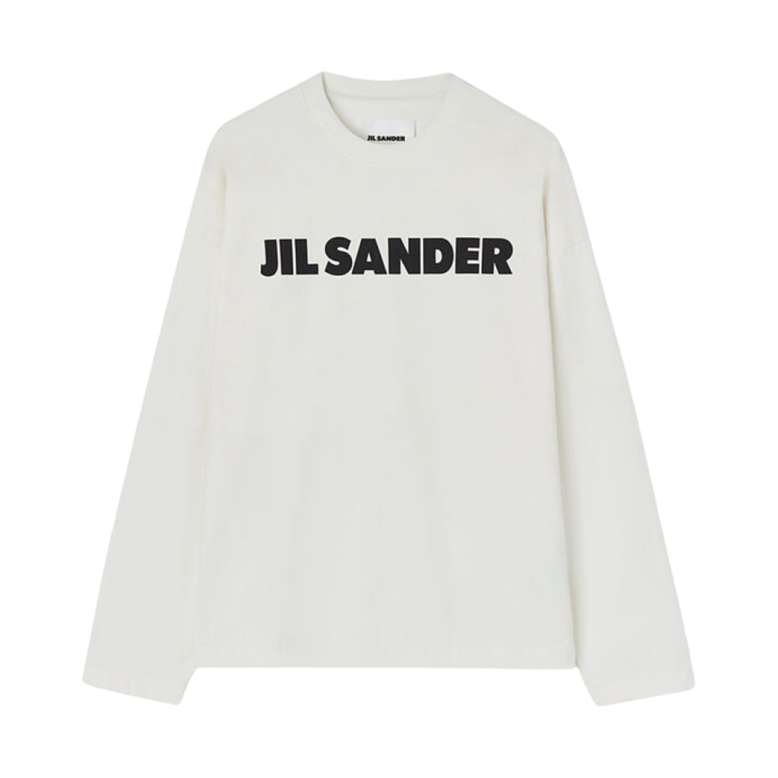 질 샌더 로고 코튼 크루넥 롱 슬리브 티셔츠 내츄럴(Jil Sander Logo Cotton Crewneck Long Sleeve T-Shirt Natural) - 1
