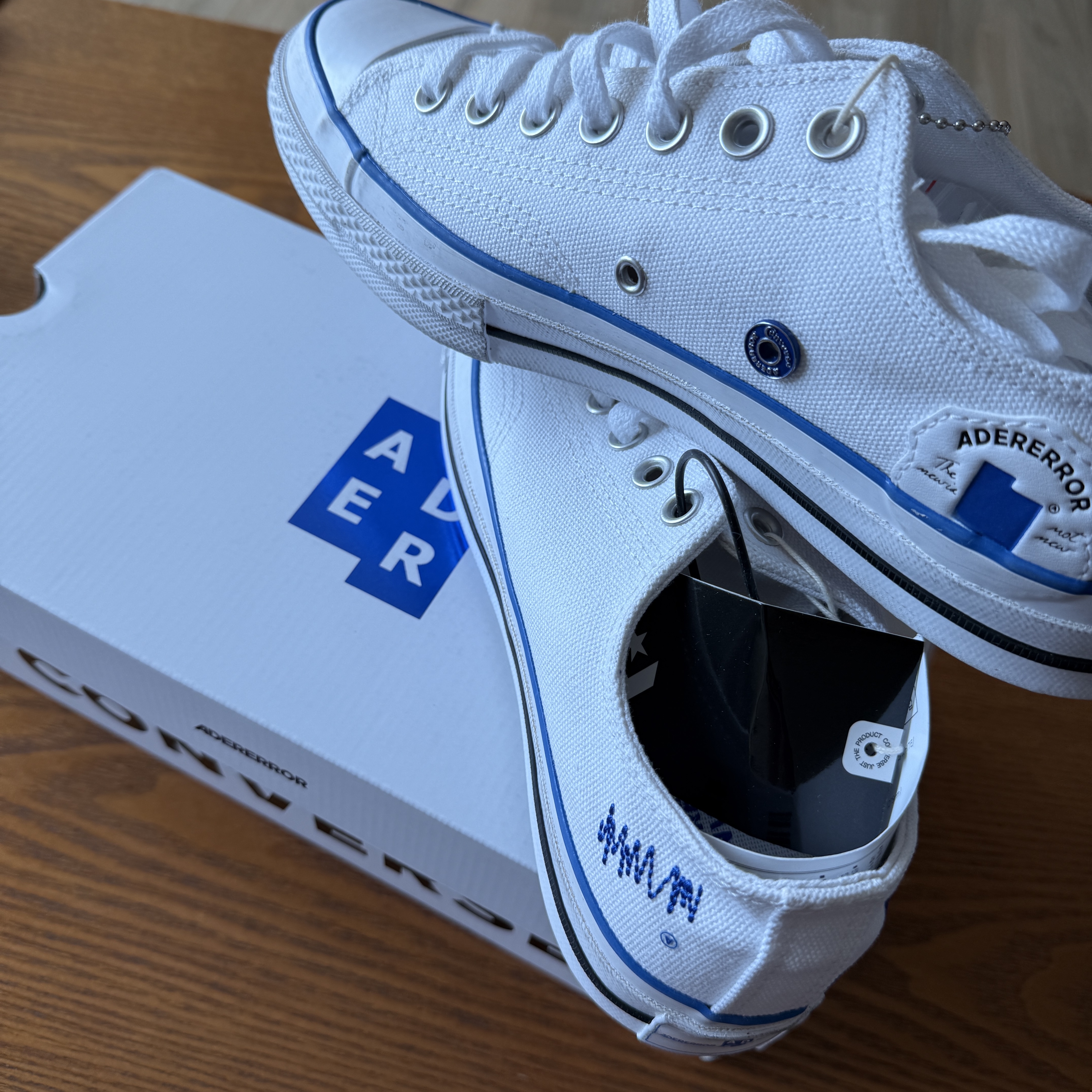 Converse x Ader Error Sig; Chuck 70 Low White Blue 착용 스타일