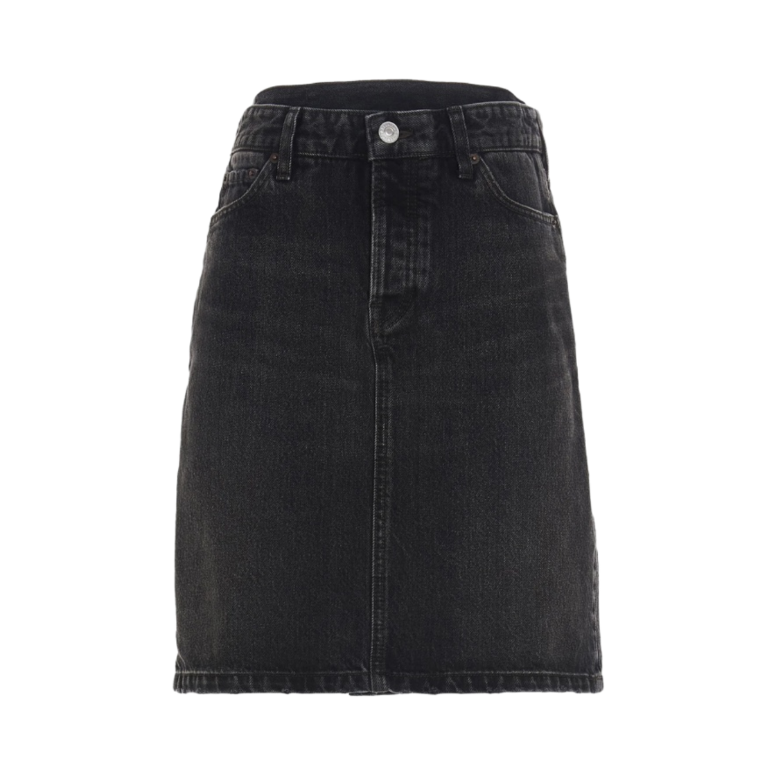 (W) 발렌시아가 플랫그라운드 A-라인 데님 스커트 블랙((W) Balenciaga Flatground A-Line Denim Skirt Black) - 1