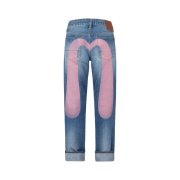 Evisu Daicock Print Baggy Fit Jeans #2000 Faded Pink
