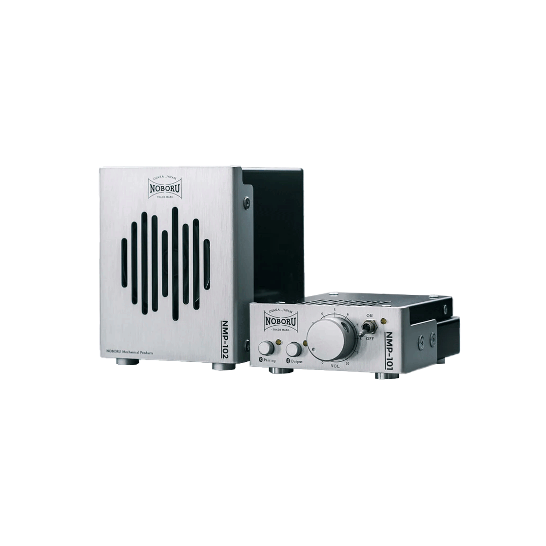 노보루 블루투스 모노럴 로파이 스피커 NMP-101+102 세트 실버(NOBORU Monaural Lo-Fi Speaker NMP-101+102 Set Silver)