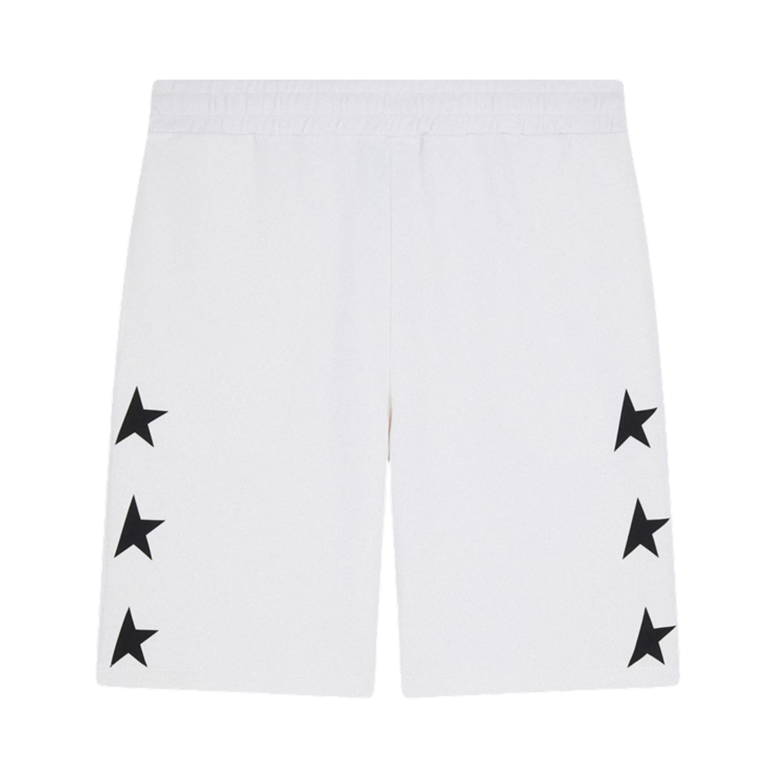 GMP00878-P000532-10658 Golden Goose Contrasting Black Stars Bermuda Shorts Vintage White