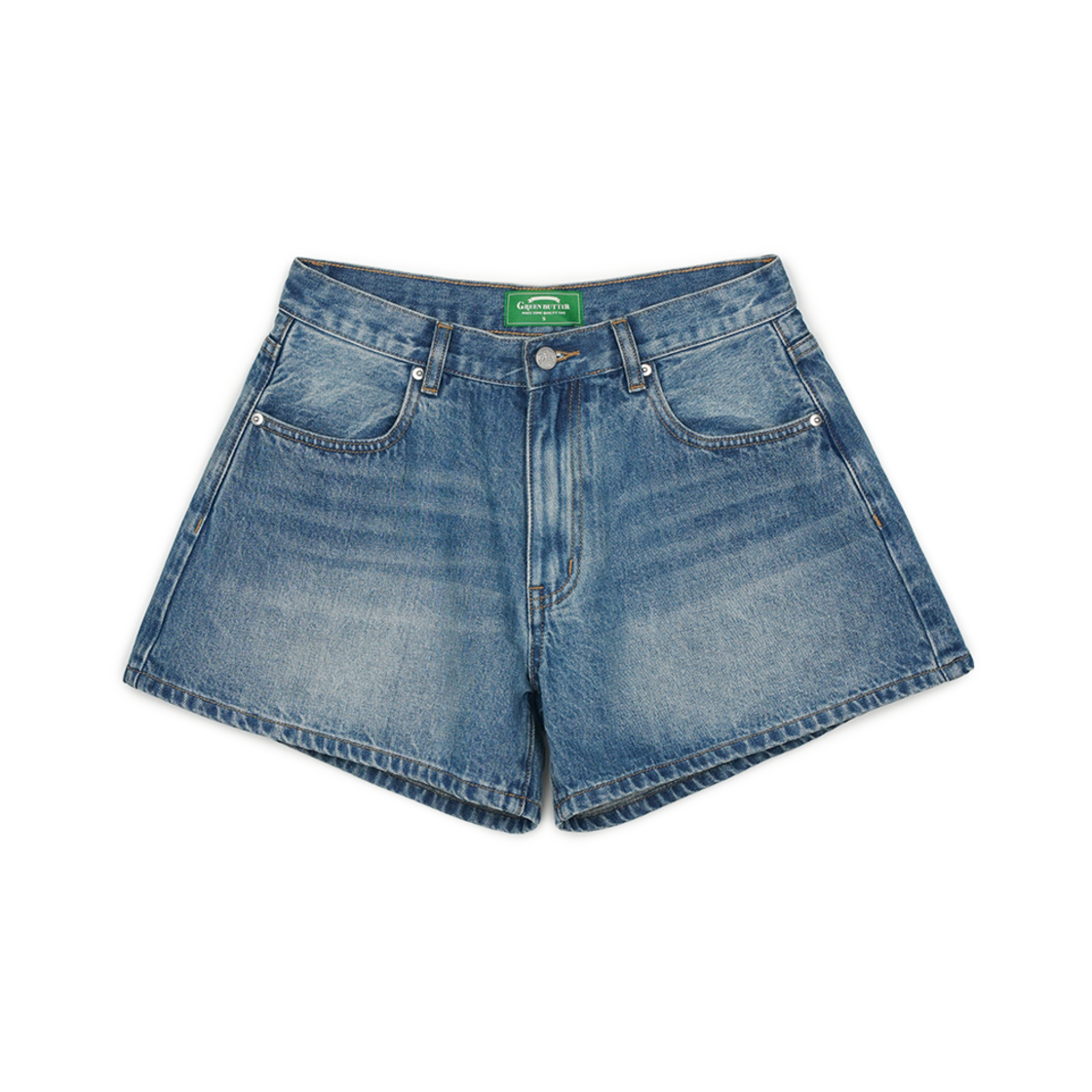 P0000BCG Greenbutter Washing Denim Shorts Blue