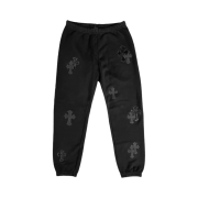 Chrome Hearts Leather Cross Sweatpants Black