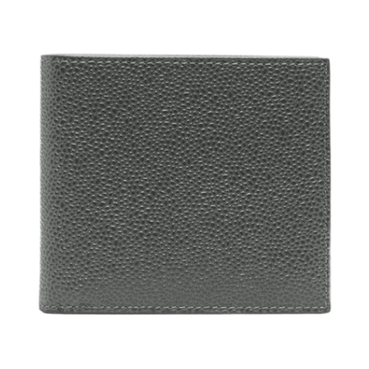 MAW023A-00198-025 Thom Browne Pebble Grain Bill Fold Wallet Dark Grey